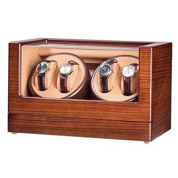 

JQUEEN Watch Winder with Quiet Motors 4+0 Type 5 Working Modes Ebony Fraxinus Mandshurica Wood