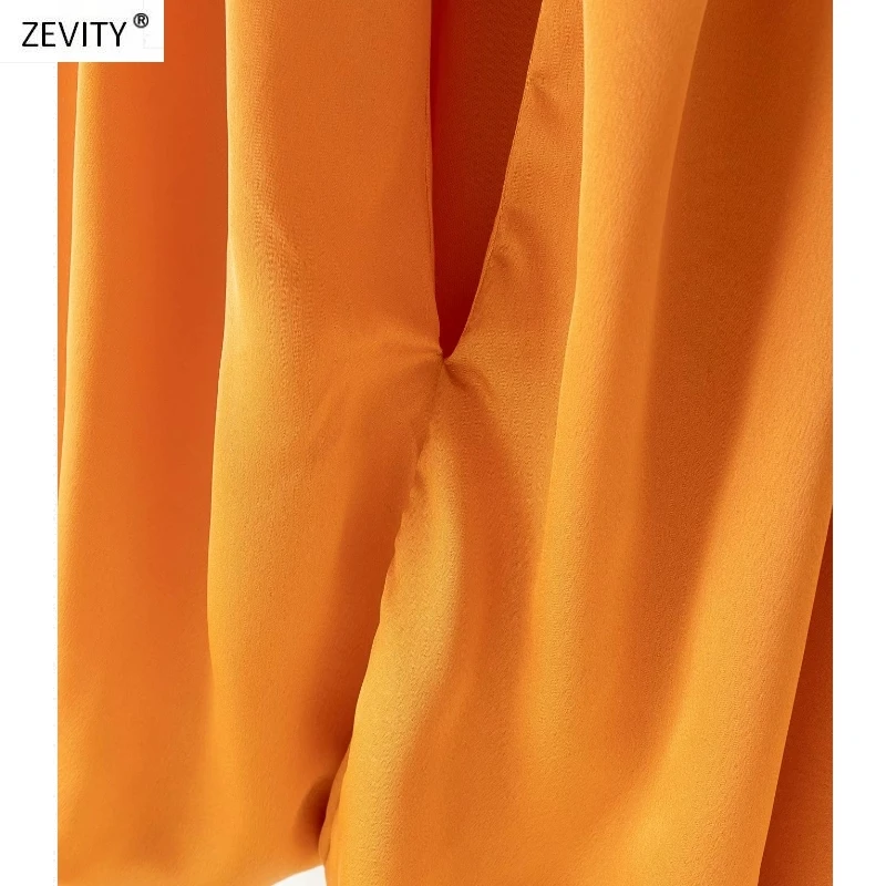 Новая женская модная повседневная свободная короткая блузка Zevity с бантом на