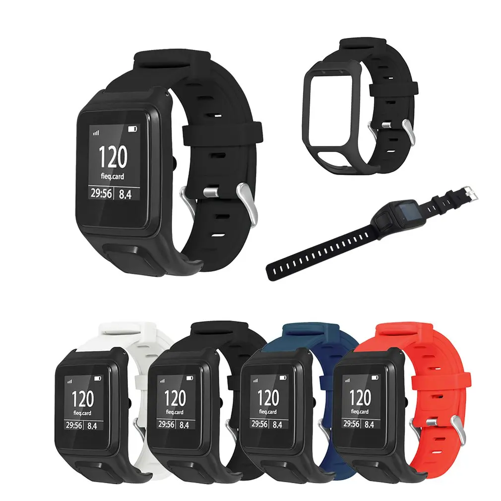 Для Tomtom Runner3 для Tomtom ADVENTURER монохромный силиконовый ремешок с плоской головкой Профессиональный Гладкий минималистичный дизайн
