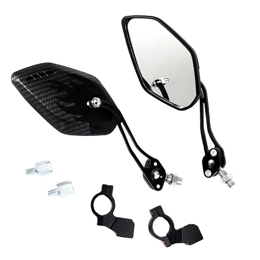 1 Pair Universal Rearview Handlebar Glass Mirror for Mountain Road Bike E-Bikes Electric Bicycle Scooters