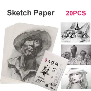 

Sketch Pad Durable Professional 4K 160g 20pcs/Bags Student Art Supplies Sketch Book Wood Color Stationery Drafting Sketch Paper