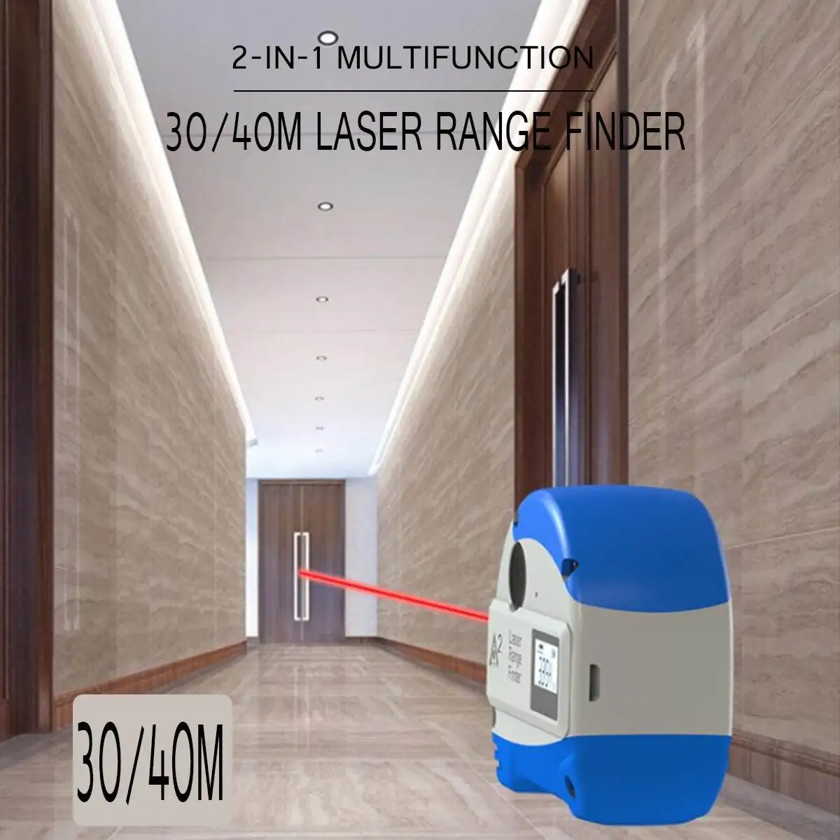30/40M Laser Rangefinder Digital Tape Measure Distance Meter 5M Portable Retractable Tape Ruler Multi-function Measurement Tool