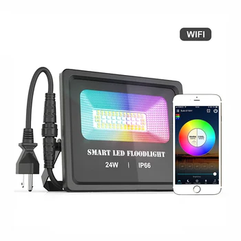 

Magic Home APP Remote Controller Wifi 24w Smart LED Outdoor IP66 Waterproof Alexa Dimmable Color Changing RGBCW Flood Light