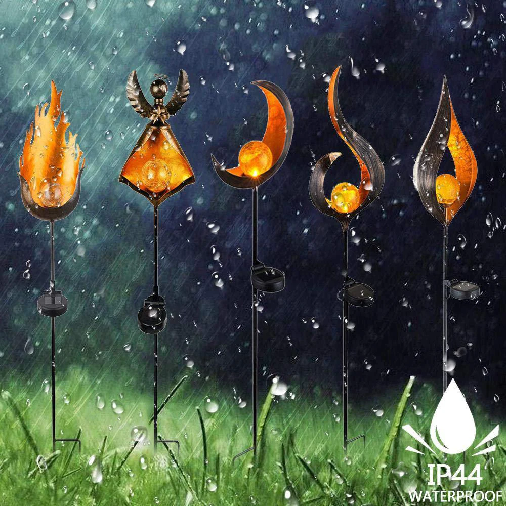 

LED Solar Flame Light Sun Moon LED Garden Light Flame Effect Lamp Waterproof Outdoor Lights Landscape Solar Decorative Light