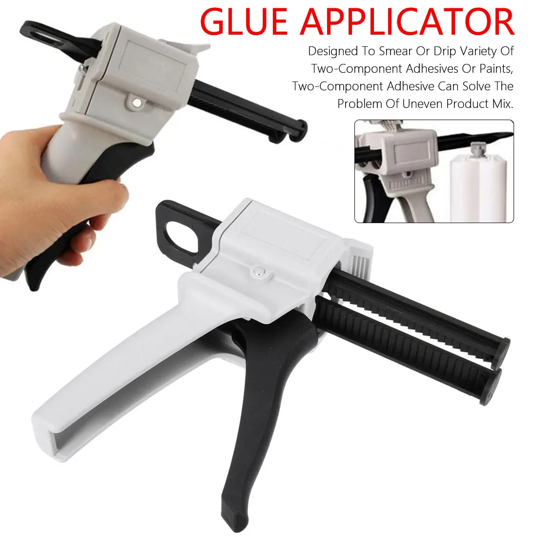 

50ml Caulking Gun Hand Tool AB Epoxy Glue Gun Applicator Glue Adhensive Cartridge Gun 1:2 1:1 AB Glue Manual Dispenser Glue Gun