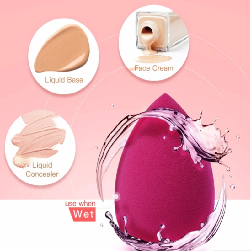 

Licuadora de Belleza Baby Pink Beauty Makeup Sponge Blender Puff For Powder Smooth Foundation Big in Wet Applicator