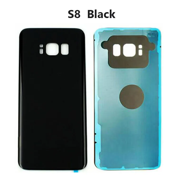 S8 Black 10 шт./лот для samsung Galaxy S8/S8+ Plus OEM Задняя стеклянная крышка для батареи Корпус задняя дверь+ клей черный серебряный золотой синий - Цвет: S8 Black