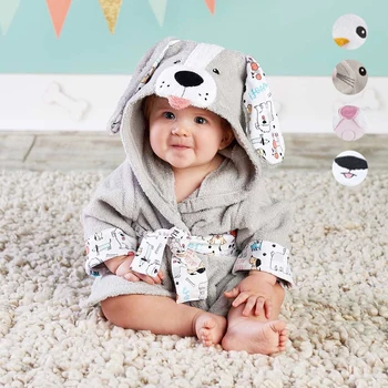 

Hooded Animal model ing Bathrobe/Cartoon Spa Towel/Character kids bath robe/infant beach towels