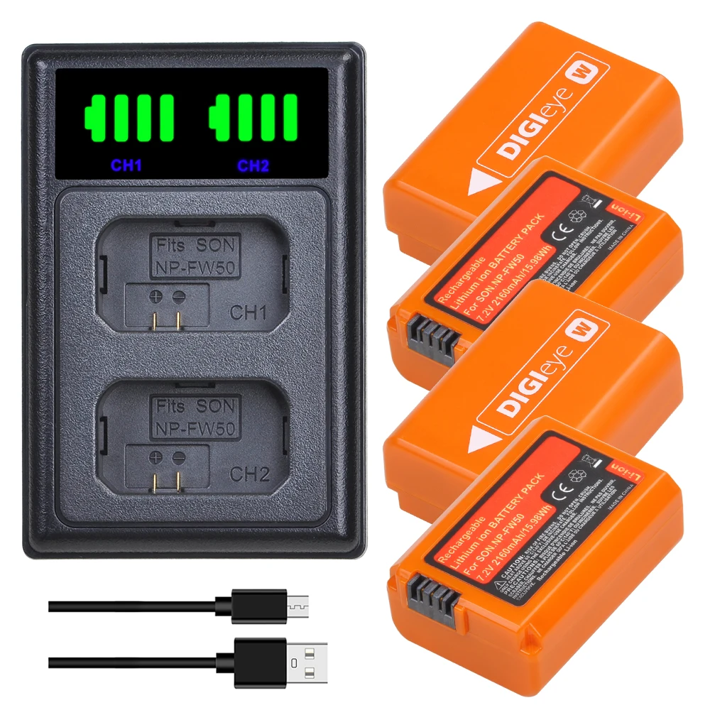 NEEWER Reserveaccu en oplader voor NP-FW50, compatibel met Sony ZV-E10 A7 A7R A7RII A7II