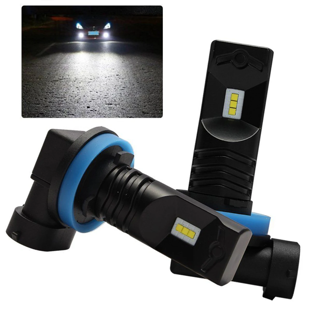 

2pcs Car Fog Lamp H8/H11 6LED 80W Car Fog Lights White Light Front Fog Lamps Dropshipping New