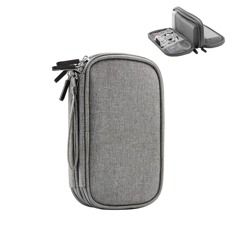 

Travel Digital Cable Bag Portable Mobile Power Multifunction Zipper Pack Earphones Double Layer Gadget Pouch Accessories Items