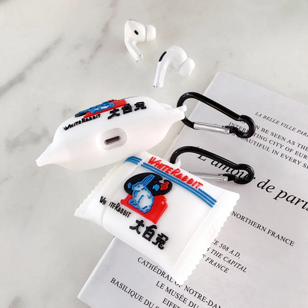 Роскошный чехол с 3D милым рисунком для Airpods Pro, чехол с Белым Кроликом, карамельный чехол, Bluetooth, чехол для наушников, для AirPods 2, силиконовый чехол