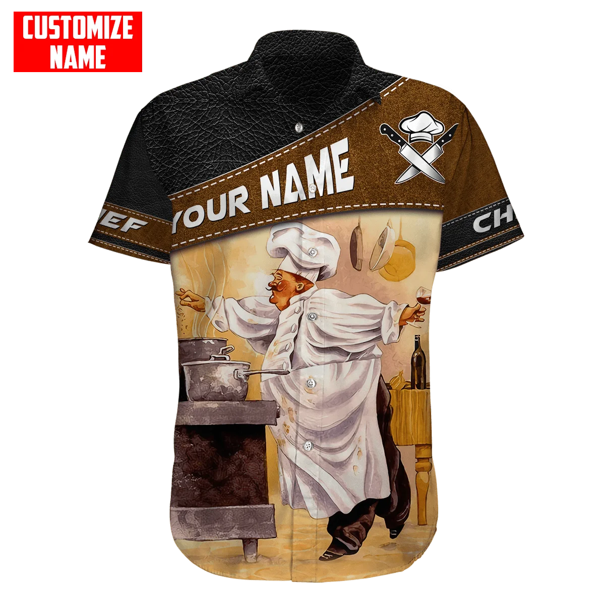 2022 heißer Verkauf Sommer Hawaii Kurzarm Shirts Benutzerdefinierte Name Meister Chef 3D Gedruckt Hawaiian Shirt Herren Casual Strand Hemd XW-02 – Detail 6