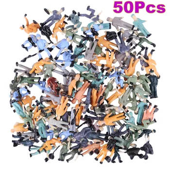 

50Pcs 1:87 Mini Railway Worker Figures Model Toy for Sand Table Architecture Model Building Kits