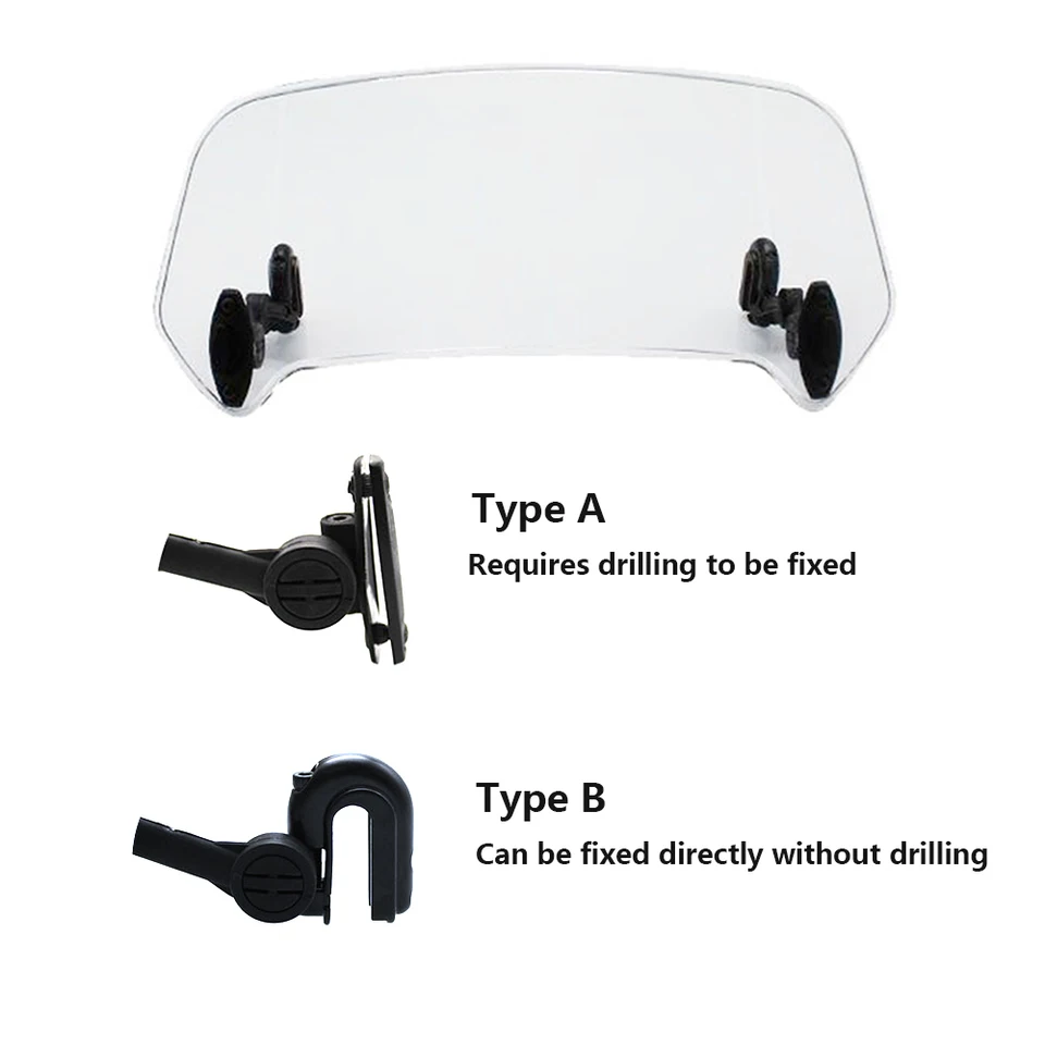 Motorcycle Windshield, Adjustable Clip On Windscreen Wind Deflector Extension Accessories, Tawny - View #14