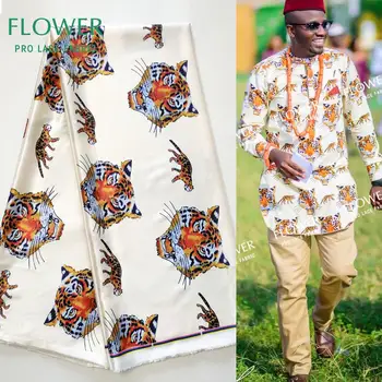 

Noble Traditional Wedding Silk Lace Material High Quality 2020 African Nigerian George Silk Isiagu Tiger Printing Lace Material