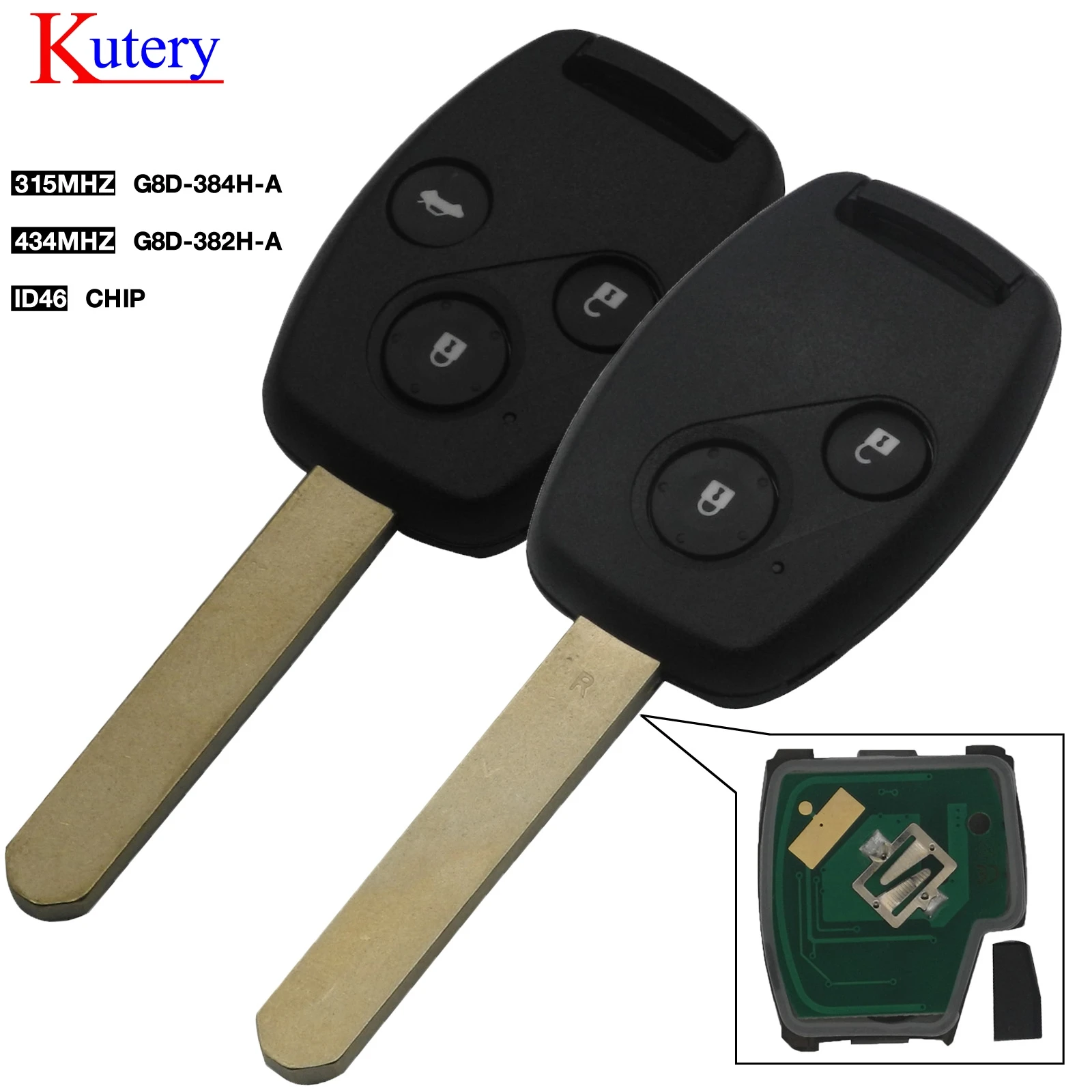 Kutery 315 МГц/433 92 МГц G8D-382H-A G8D-384H-A дистанционный ключ для Honda Accord Element CR-V HR-V City Odyssey Civic