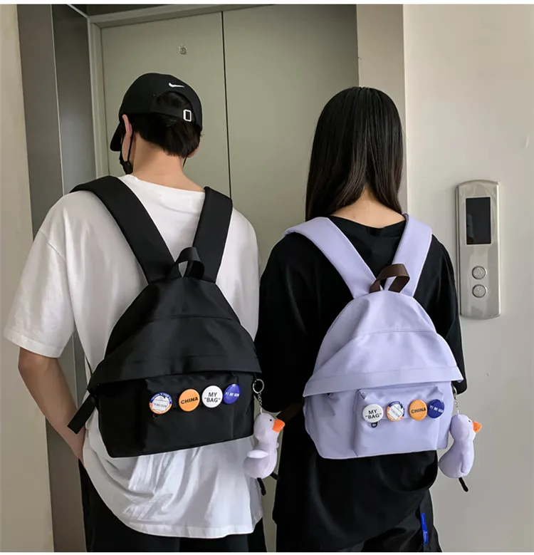 2021 Fashion Small Mini Women's Backpack for Girls School Bag Waterproof Nylon Japanese Casual Yellow Young Girl's Bag Female