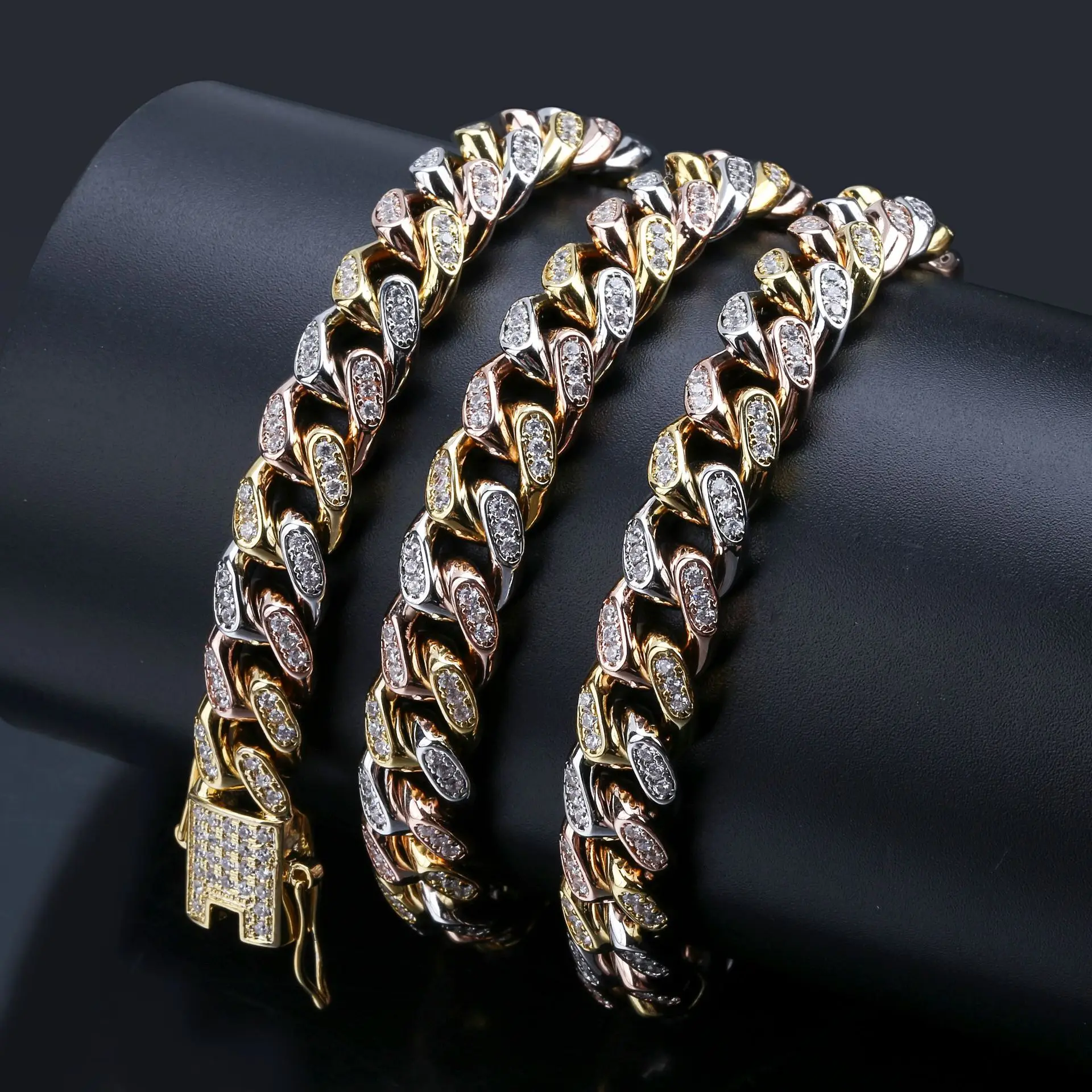 

Cross Border Hot Selling Europe And America Popular Brand Hip Hop Men Cuba Pendant Micro Pave Color Zircon Cool Color Rainbow Ne
