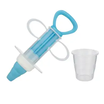 

Kuulee Baby Kids Simulation Syringe Shape Silicone Medicine Feeder Medicine Feeder blue 0-3 years old baby's taste buds