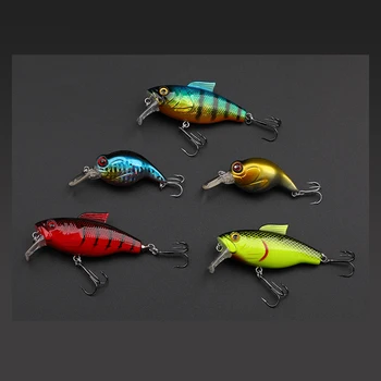 

CRAZY LURES MIG LURE 5pcs/Box Fishing Lures Double Hooks Top water Ray Frog Artificial Minnow Crank Soft Bait fishing tackle