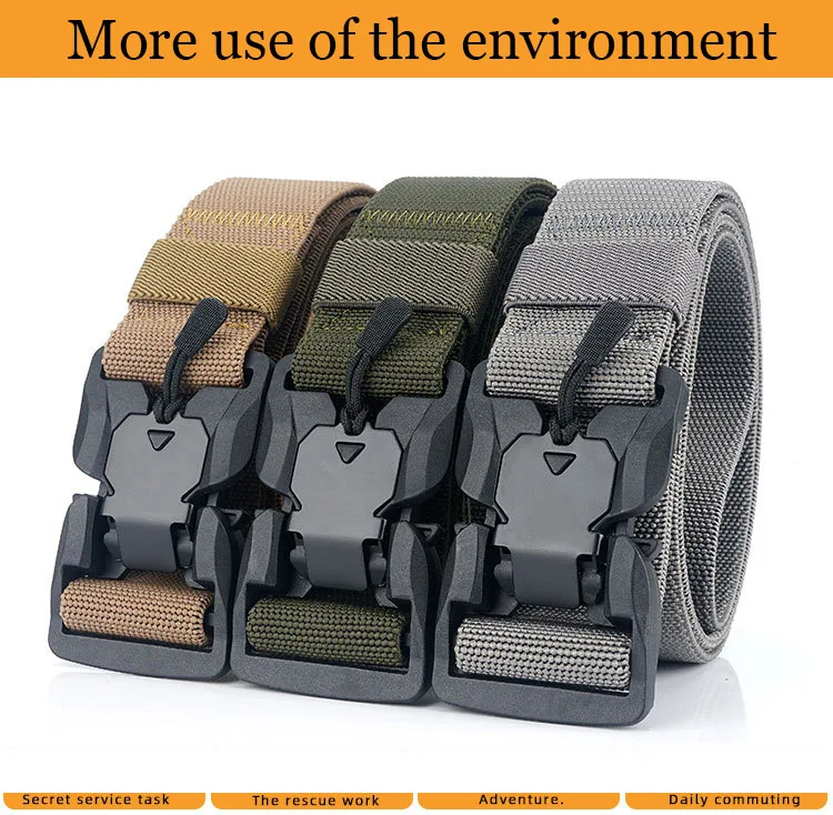 SupSindy Military Army Combat Tactical belts for Men Quick Release Buckle Stretch elastic nylon Training canvas belt male strap