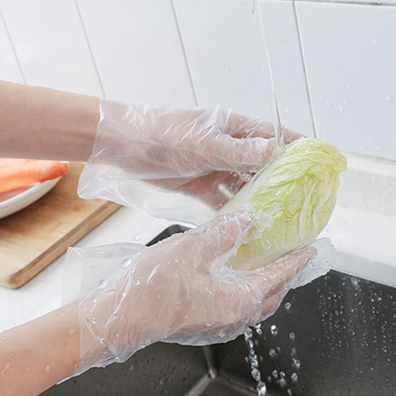 

1000Pcs Kitchen Accessories Disposable Transparent Gloves Cooking Eco-friendly For Food Cleaning Plastic Disposable gloves