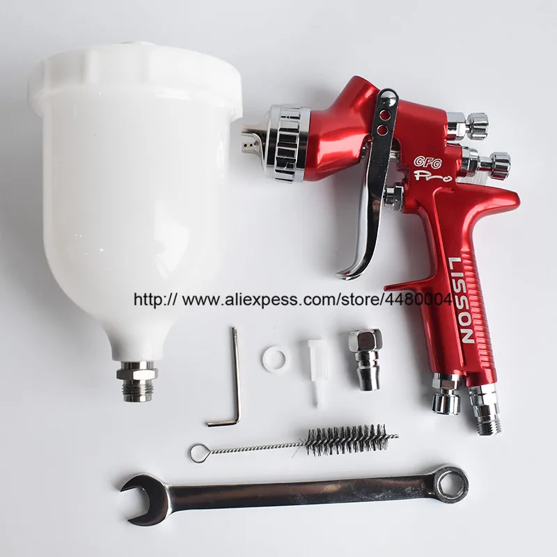 Ferramentas de Pintura Gravidade Pistola Lisson 600cc Copo Profissional Automotiva Gfg 1.3mm - Image 6