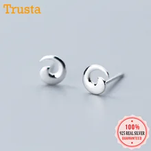 Trusta, 925, настоящее чистое серебро, крошечные крутые индивидуальные серьги-клипсы для девушек и женщин, хорошее серебряное ювелирное изделие DS1231