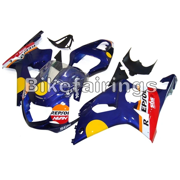 As Picture Shown Глубокий синий желтый Cowlings для Suzuki GSXR1000 пластиковый корпус работы Обтекатели оболочки чехлы комплект корпуса 2000 2001 2002 00 01 02 корпус - Цвет: As Picture Shown