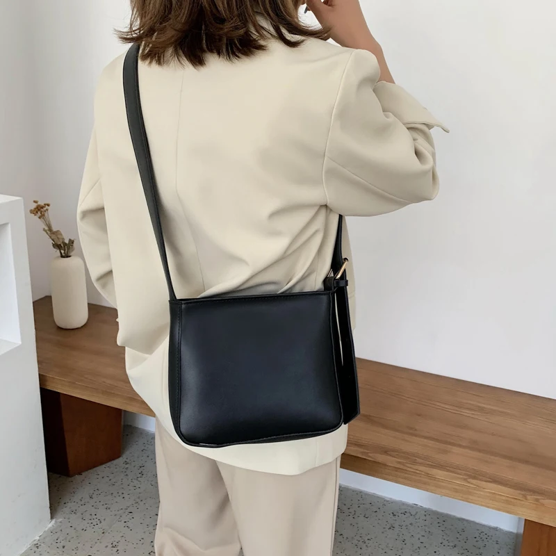 Vintage PU Leather Shoulder Bags for Women 2022 New Korean Fashion Simple  Designer Square Crossbody Messenger Bags Handbags - AliExpress