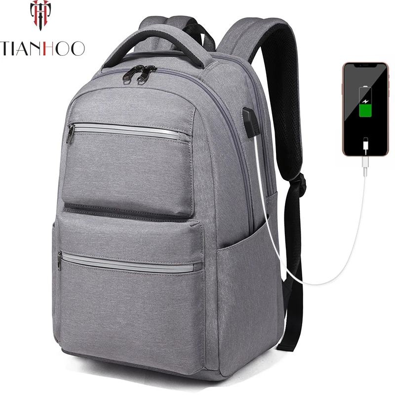 

TIANHOO New Mens Fashion Backpacks Multifunctional Casual Computer Bag College Student USB Waterproof Backpack