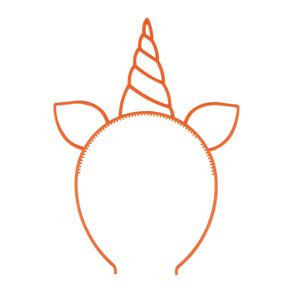 Милый Единорог ленты для волос Детские мультяшная повязка на голову девочки резинки ободки Принцесса Вечерние поставки аксессуары для волос головной убор подарок - Color: Orange headband