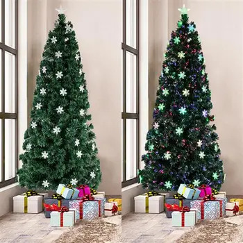 

Artificial Christmas Tree Small Light Fiber Optic Christmas Tree 230 Branches for Xmas New Year Home Decoration 6/7ft