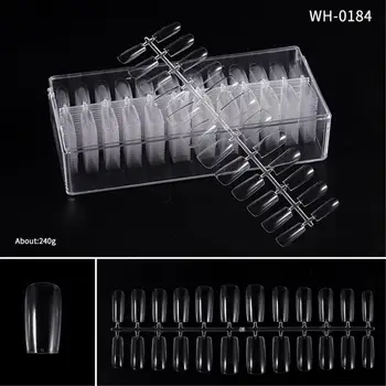 

504 Pieces Non-trace Nail Tip Full Stick Short Version Rounded Square False Nail Tips Manicure Fake Nail Droplet Tips