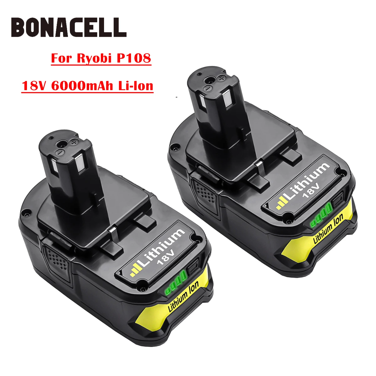 Литиевая аккумуляторная батарея Bonacell для Ryobi 18 в 6000 мАч P108 RB18L40 аккумулятор