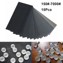 Papiers de verre à usage sec et humide, 15 pièces assorties, grain 150 7000, polissage pour voiture, métal, verre, bois, nouveau 