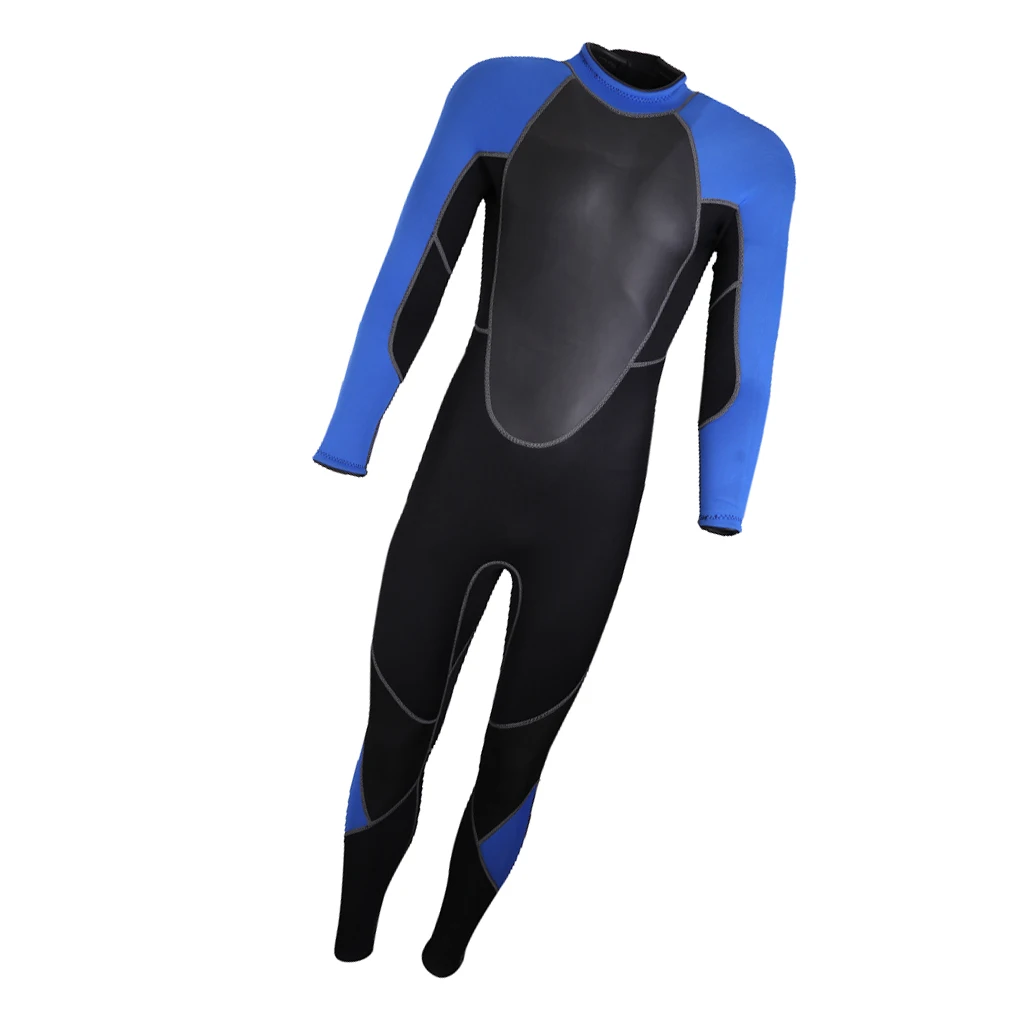 Mens 3mm Neoprene Surf Suit Back Zip Full Wetsuit Sports Skins Suit Wetsuits for Kayaking Snorkeling Scuba Diving 