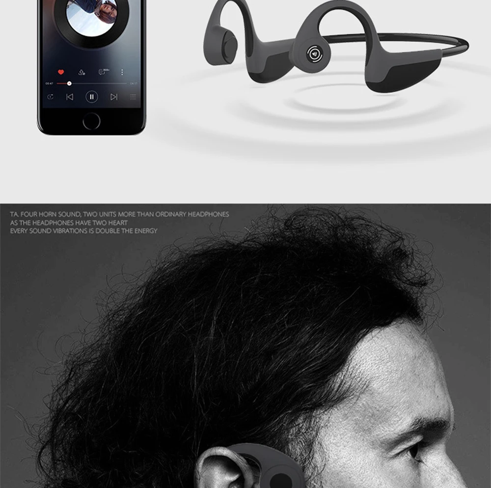 QH35, костная проводимость, bluetooth 5,0, наушники с шейным ремешком, водонепроницаемые, спортивные, для бега, наушники с bluetooth, беспроводные наушники