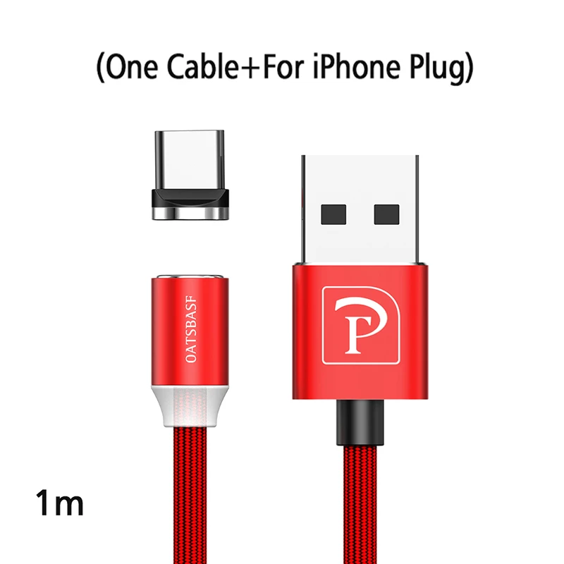 Магнитный кабель Micro usb type C кабель для iPhone xs samsung Быстрая зарядка Магнитный USB кабель для мобильного телефона - Цвет: red for iphone