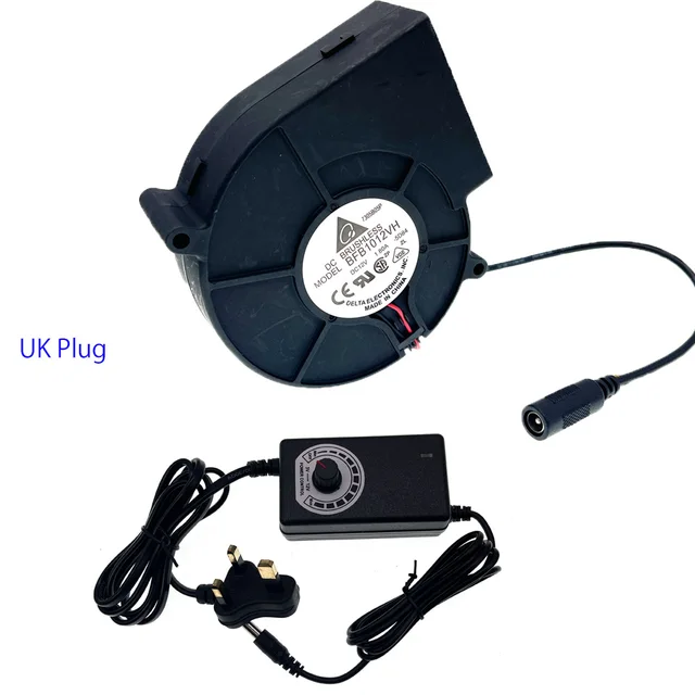 for Delta BFB1012VH  9733 Turbo Centrifugal Fan Blower 12V 1.80A High Speed with Variable Speed Controller for DIY Cooling Blower with UK