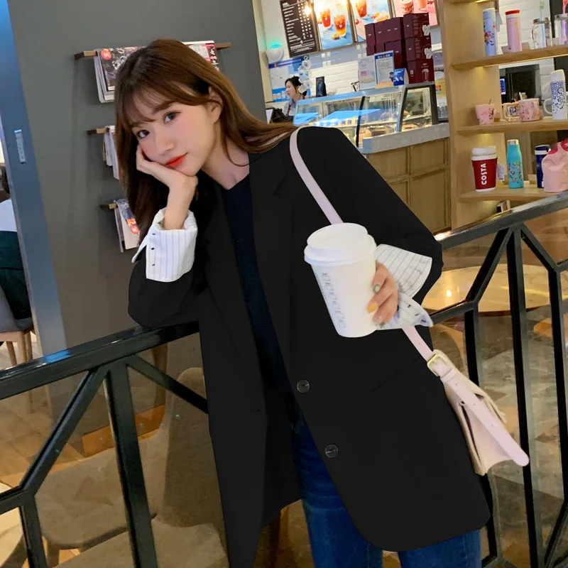 

CHIC Suit Jacket Women's Spring And Autumn Korean-style Loose Casual Versatile Students British Style Retro Hong Kong Style Suit