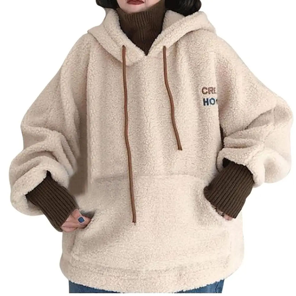Beige Vogue, женские толстовки, водолазка, поддельные, из двух частей, топ, Толстовка, длинный рукав, блузка, Женская Толстовка, pull a capuche femme# TD13 - Цвет: Beige