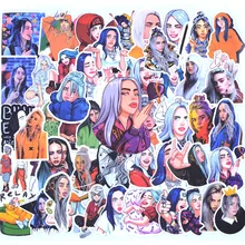 50 шт. Billie Eilish стикер s пакет водонепроницаемый для на чемодан DIY ноутбук гитара скейтборд прекрасный певец мультфильм стикер
