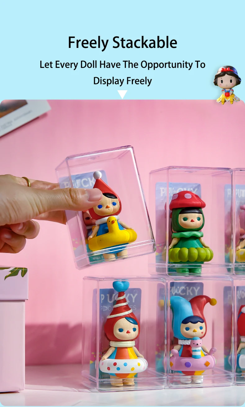 Toy Storage Box Anime Figure Rack Dustproof Transparent Plastic Single Display Cabinet Doll Organizer Gifts for Child and Friend