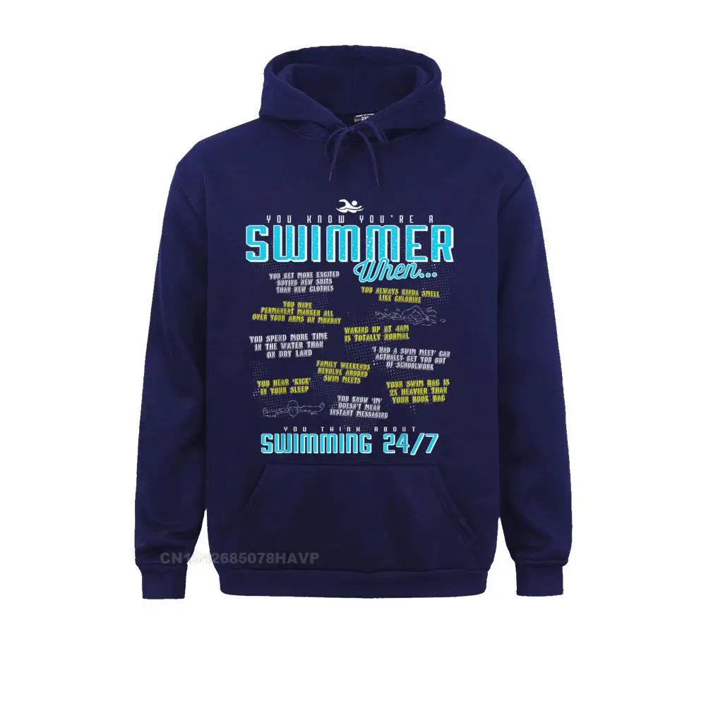 You Know You're A Swimmer When Funny List T-Shirt__97A671 Hoodies Prevalent Printed Long Sleeve Men Sweatshirts Slim Fit Hoods You Know You're A Swimmer When Funny List T-Shirt__97A671navy
