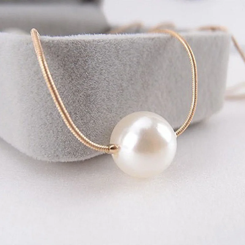 Cpop Trendy Pearls Necklace Creative Personality Geometric Circle Tassle Pendent Necklace Women Jewelry Accessories Girl Gifts