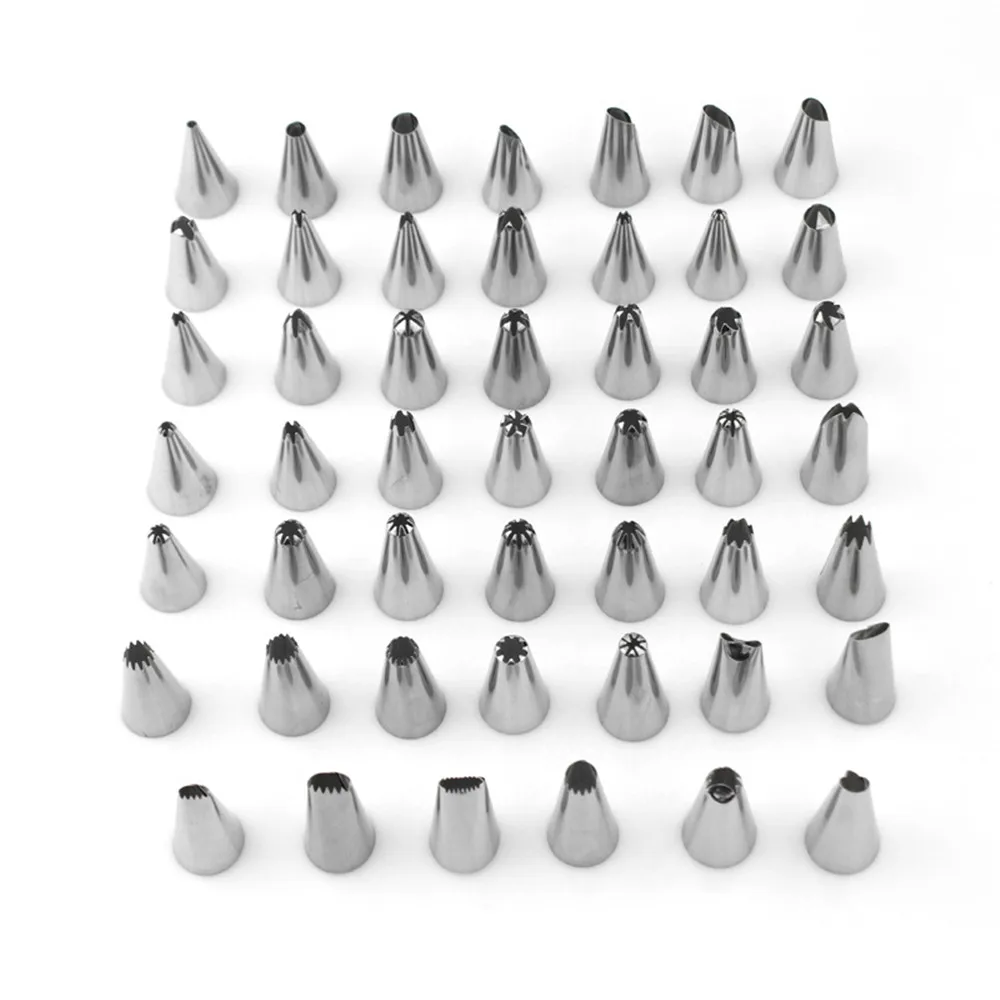 DIY 48Pcs/Set Stainless Steel Nozzle Tips Cake Decorating Tools Icing Piping Cream Pastry Nozzle Kitchen Bakery Tools