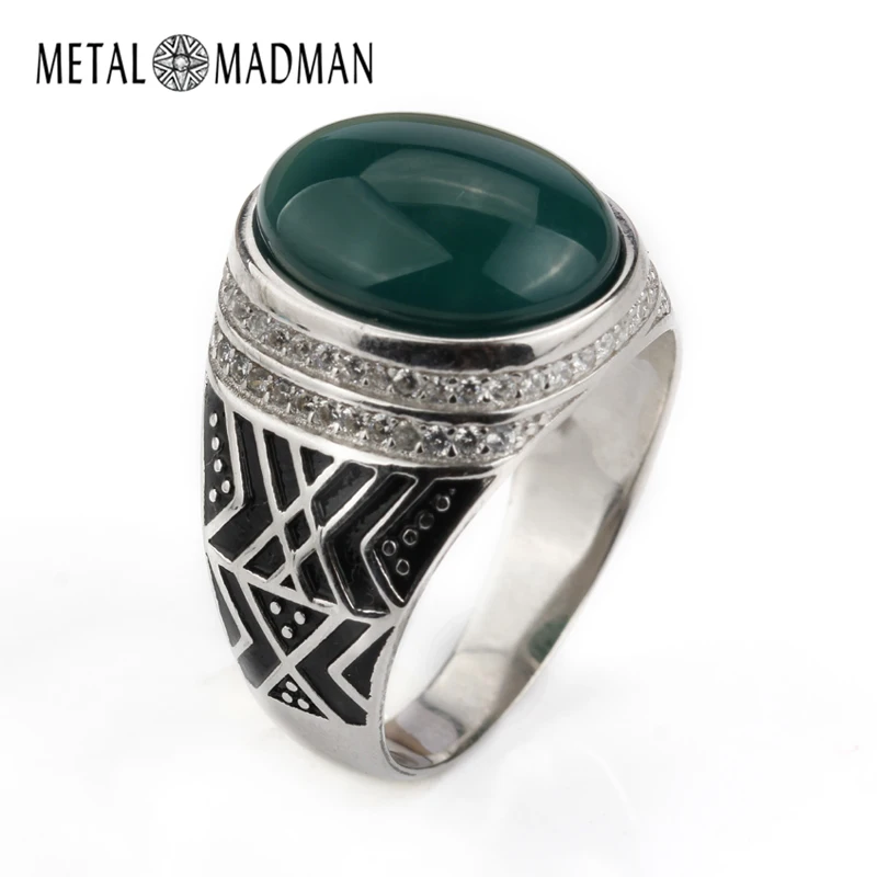 Мужское кольцо из серебра 925 пробы с крупным натуральным агатом|stone men rings|stone ring