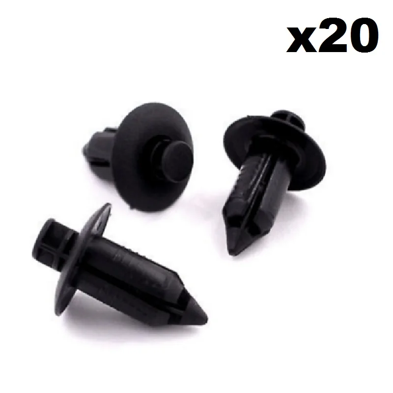 

20x For Mazda Black Plastic Rivet Style Body and Trim Panel Retainer Clips